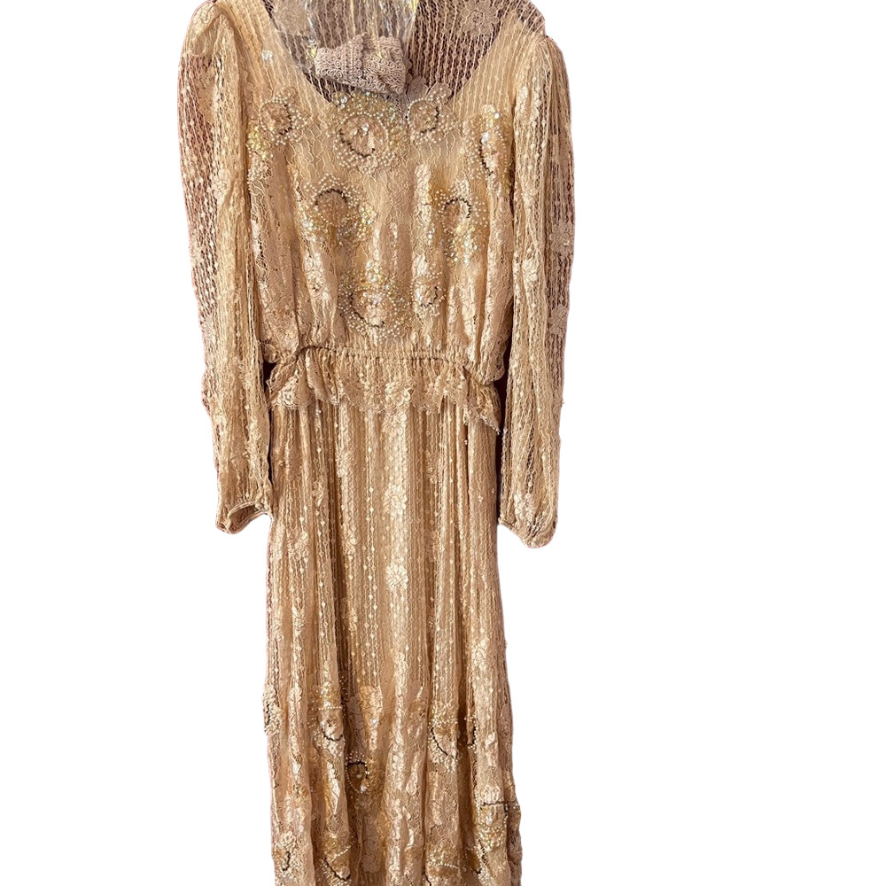 Rina diMontella Gold Long Sleeve Dress